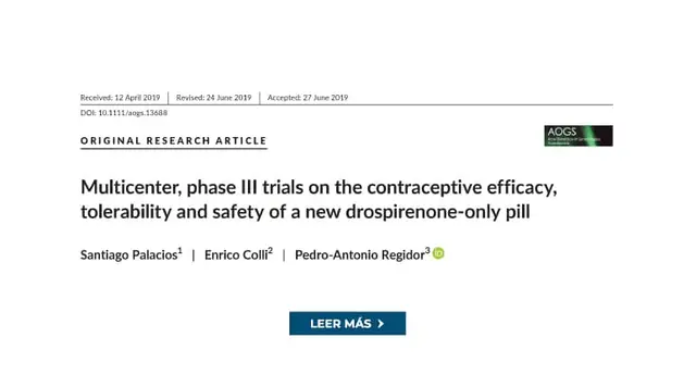 Multicenter, phase III trials on the contraceptive efficacy, tolerability and safety of a new drospirenone only pill